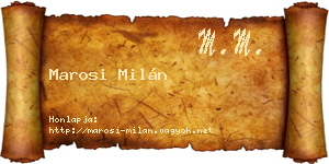Marosi Milán névjegykártya