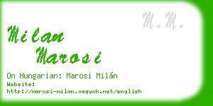 milan marosi business card