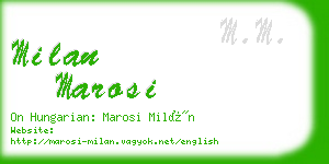 milan marosi business card